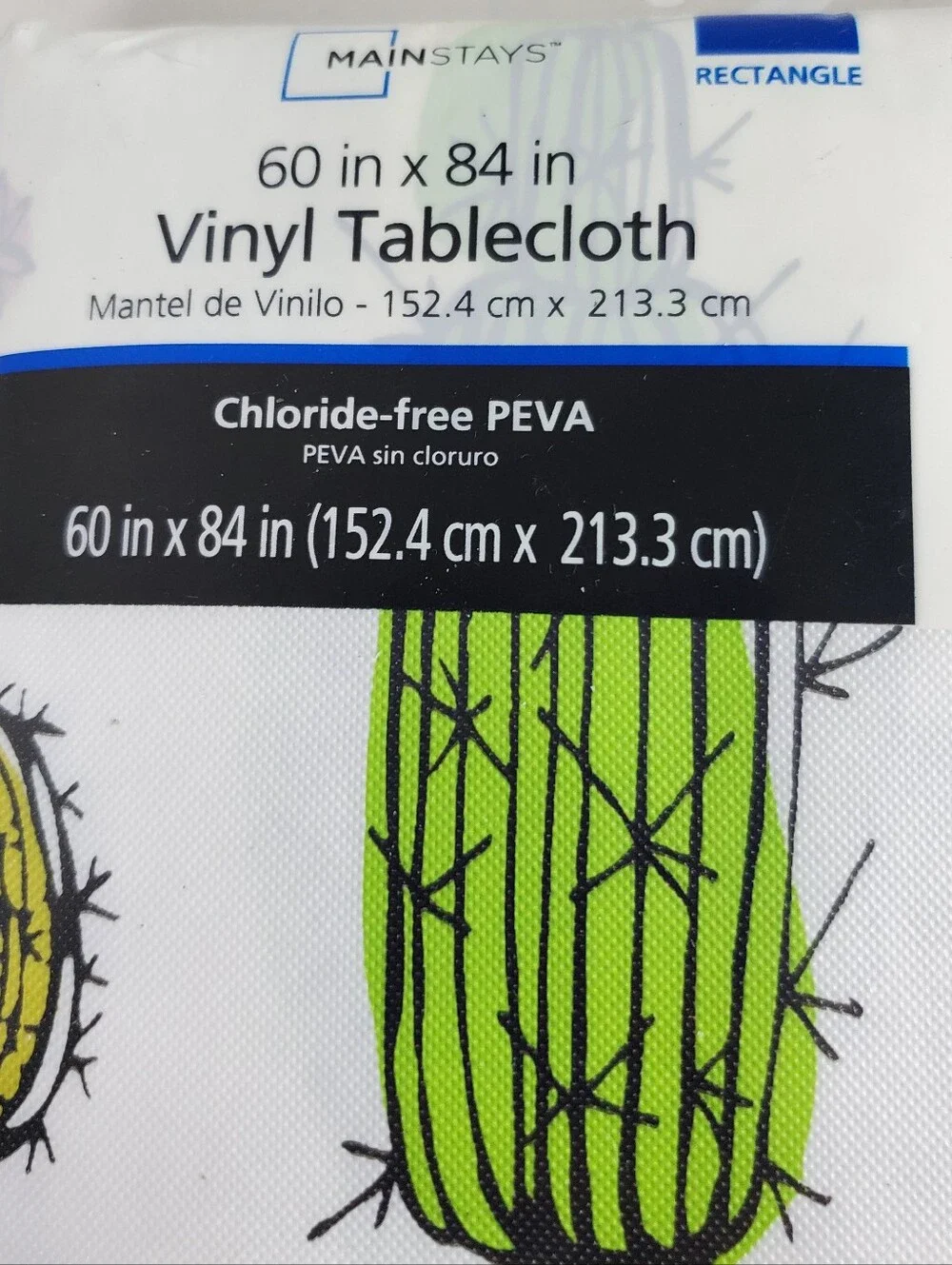 Cactus Mainstays Tablecloth Western Cowboy Outdoor Camping Beach 60x84